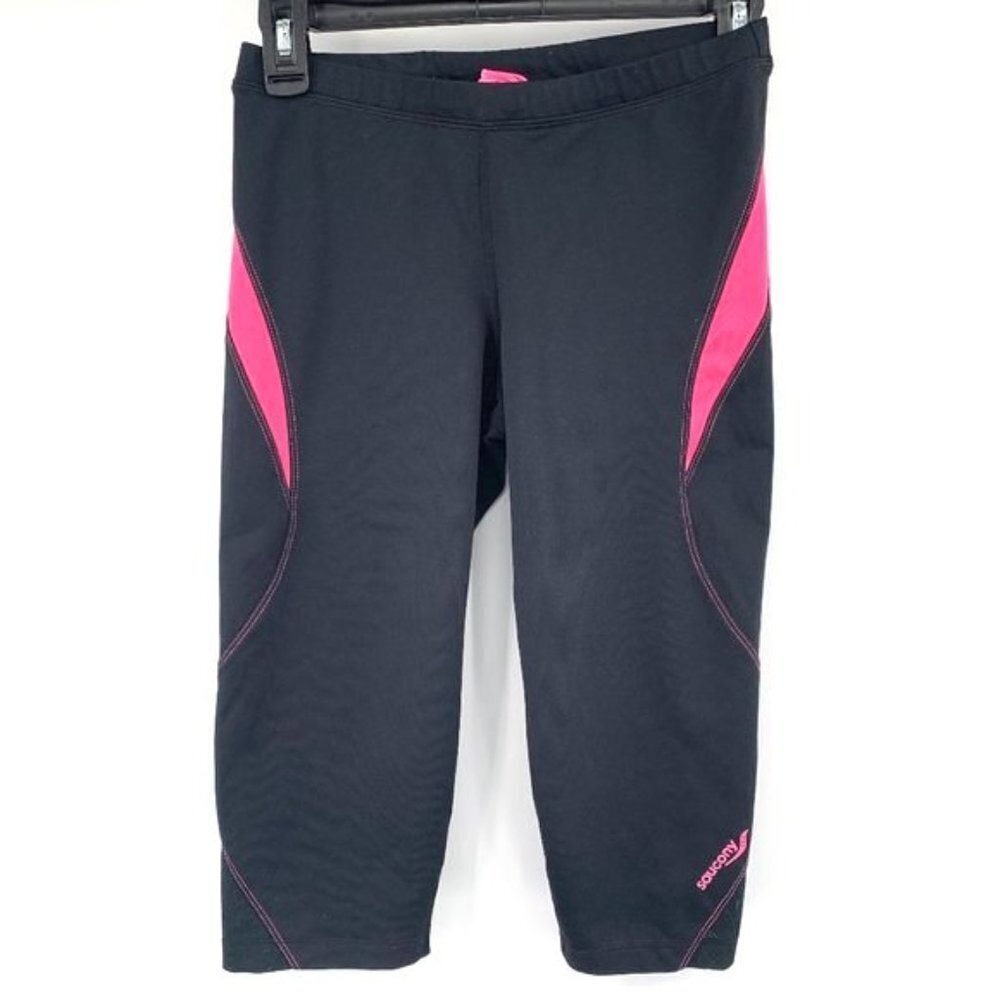 SAUCONY Black Pink Athletic Crop Legging S Running